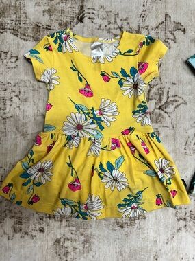 BONDS Kids Yellow Floral Short-Sleeve Dress